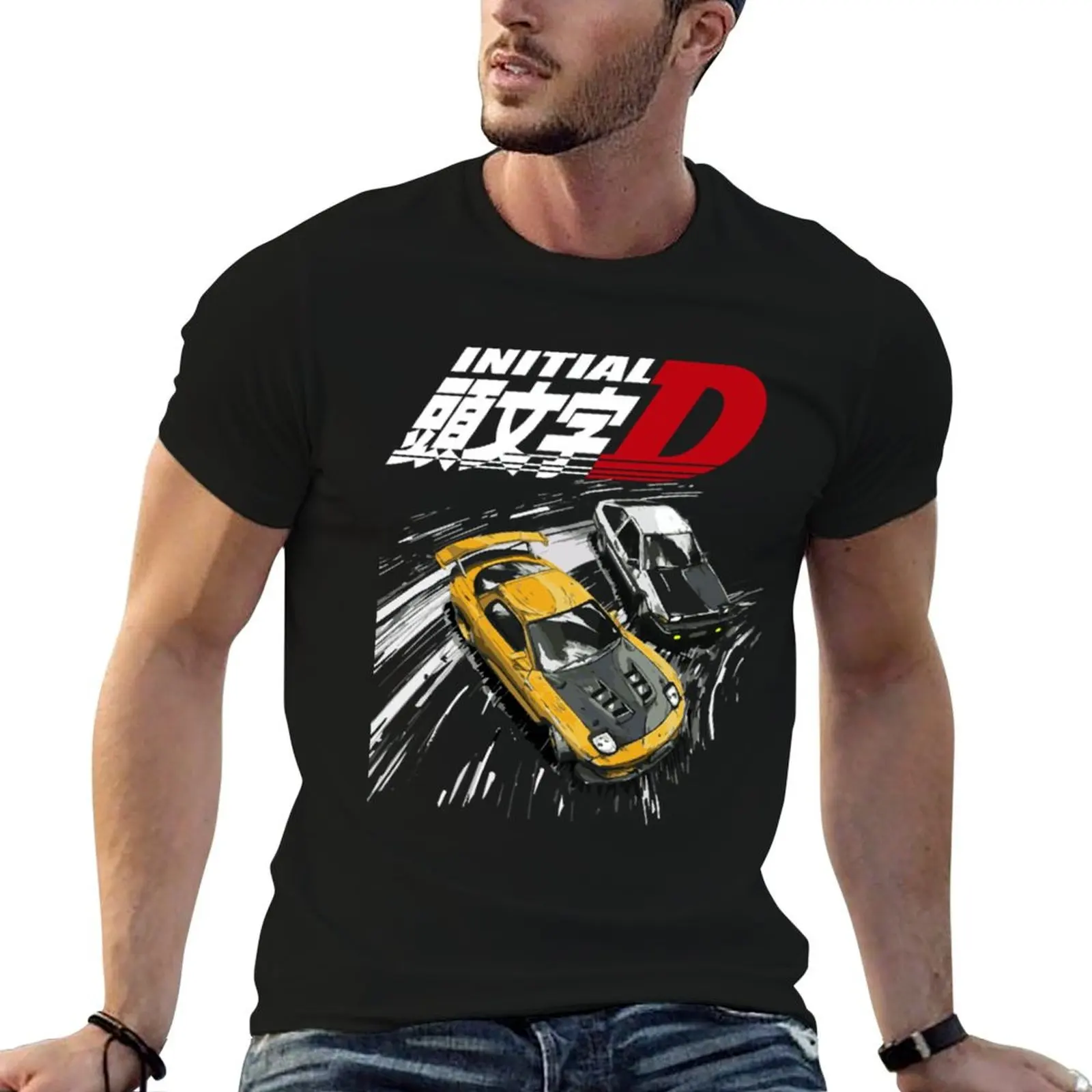 intial D - tendem mountain drift RX7 vs AE86 T-Shirt Thanksgiving Day Tee Top