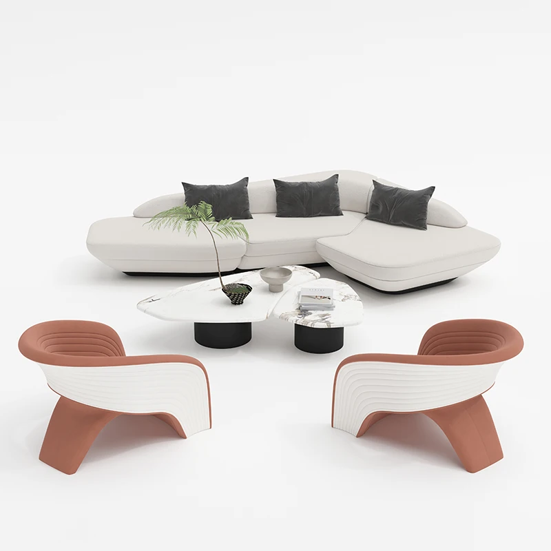 

Sales Office Negotiate Arc Sofa Combination Light Luxury Beauty Salon Soft Furniture Hotel Lobby Reception Area Card Seat