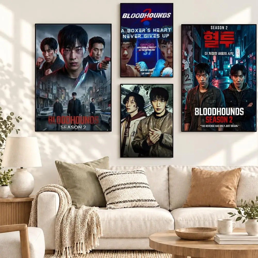 Bloodhounds Korean Crime Action Thriller Drama Series Poster Decorative art prints for the home, holiday gifts, unframed