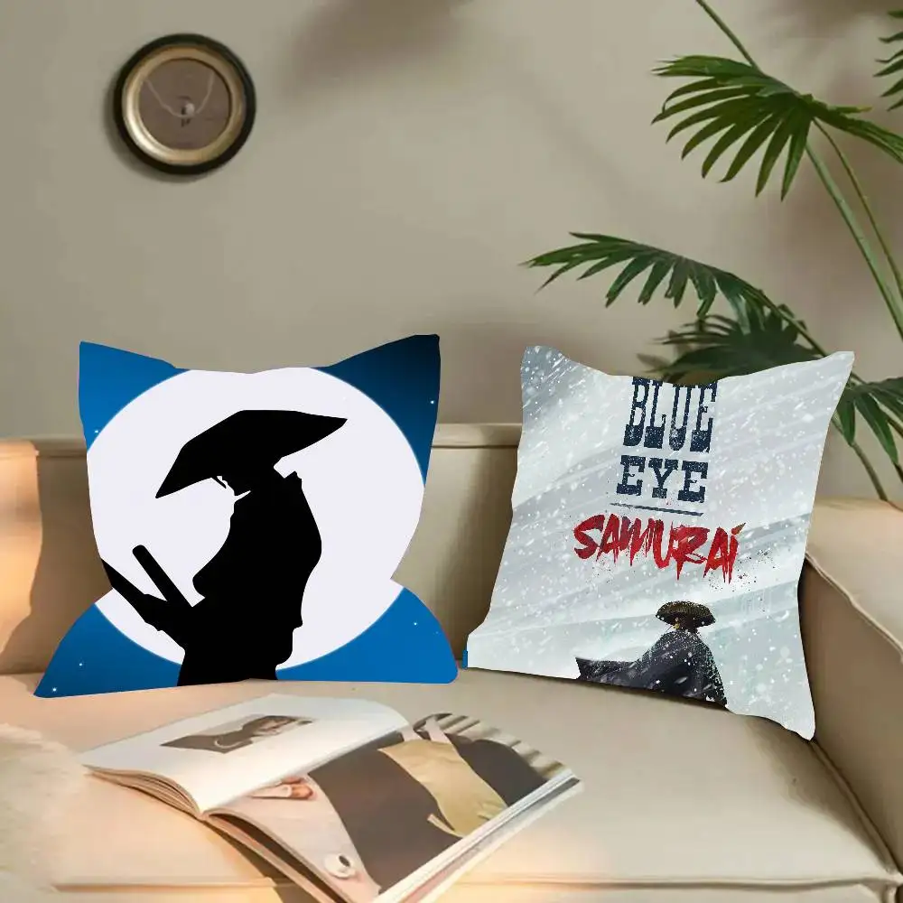 Adult Anime B-Blue Eye Samurai Pillow Case Fashion Square Pillowcase Bedroom Sofa Room Ins Decoration Leisure