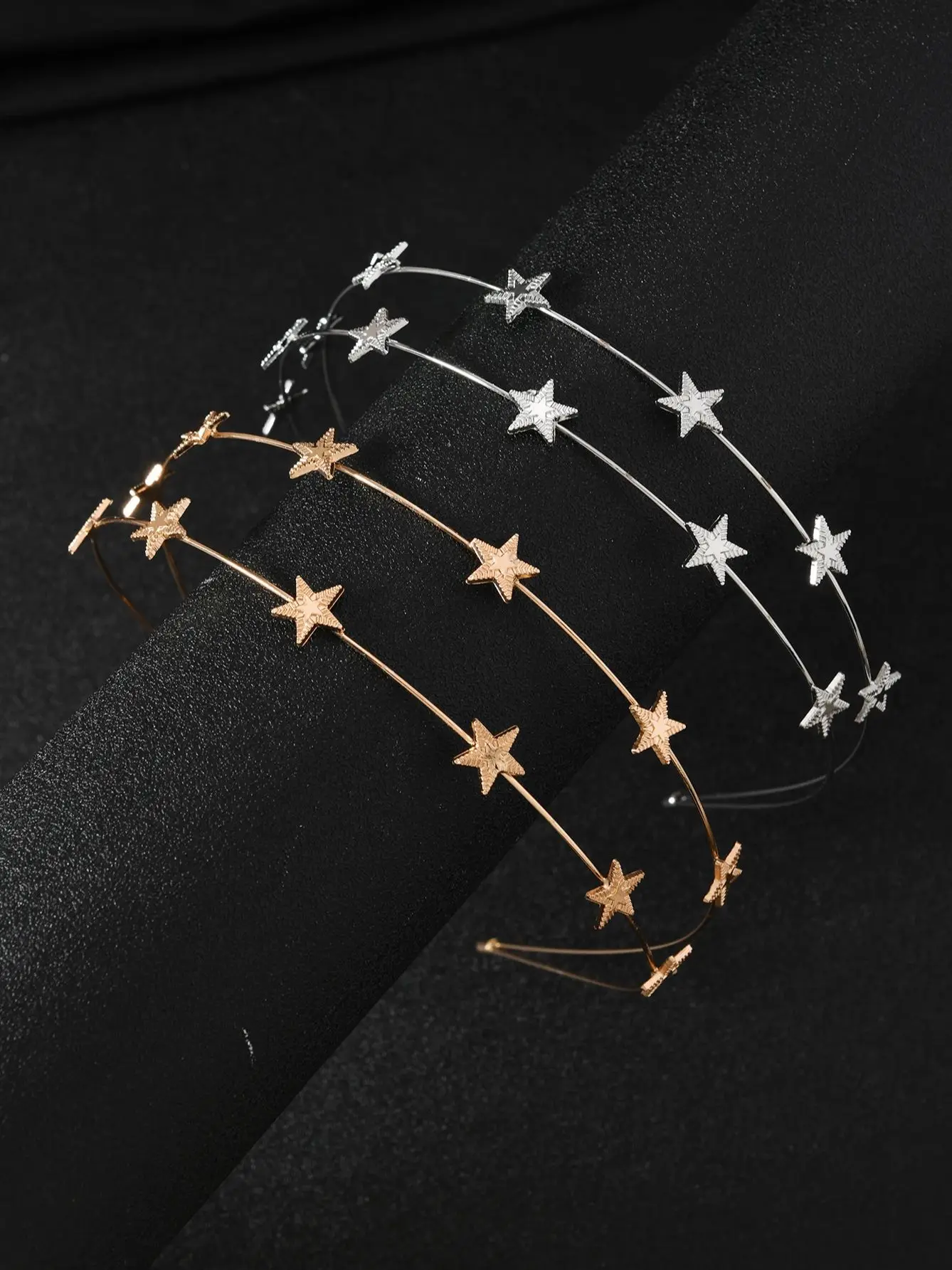 Das Fashion Star Fünfzackige Stern-Doppelschicht-Haarband Ist Schönes und Vielseitiges Accessoire für Frauen, Perfekt für Tägliche Anlässe – Detail 1