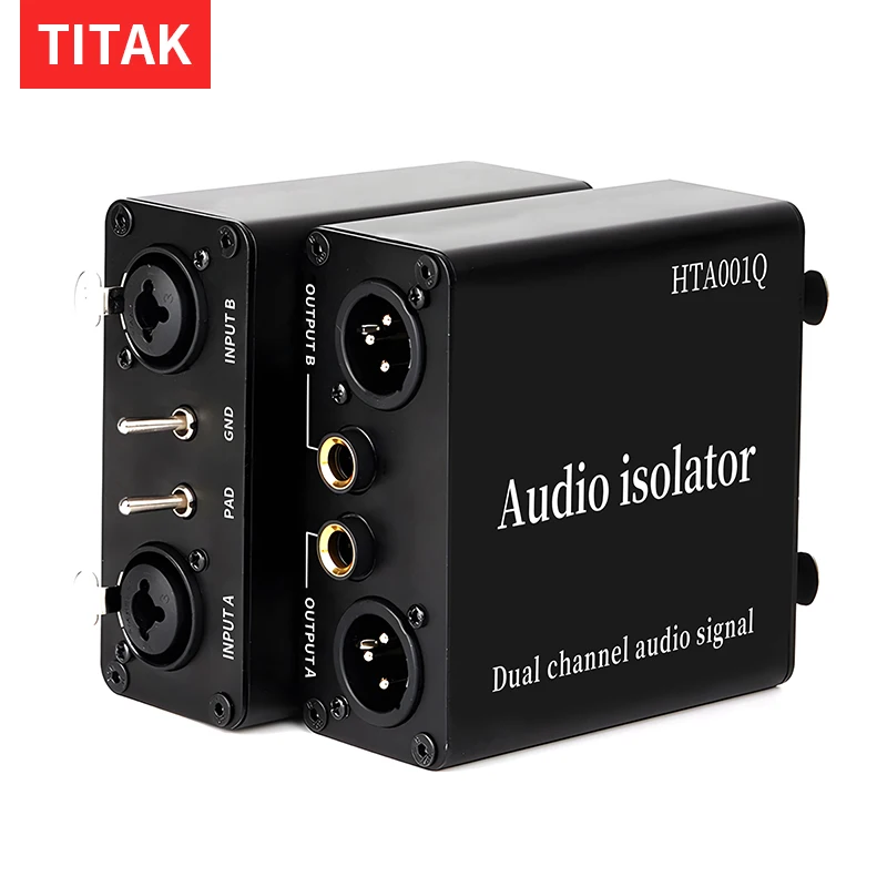 Audio Isolator Noise Reduction DI Ground Box 6.35 to Cannon Stereo Agricultural Electric Guitar Sound Card Show Noise Eliminatio