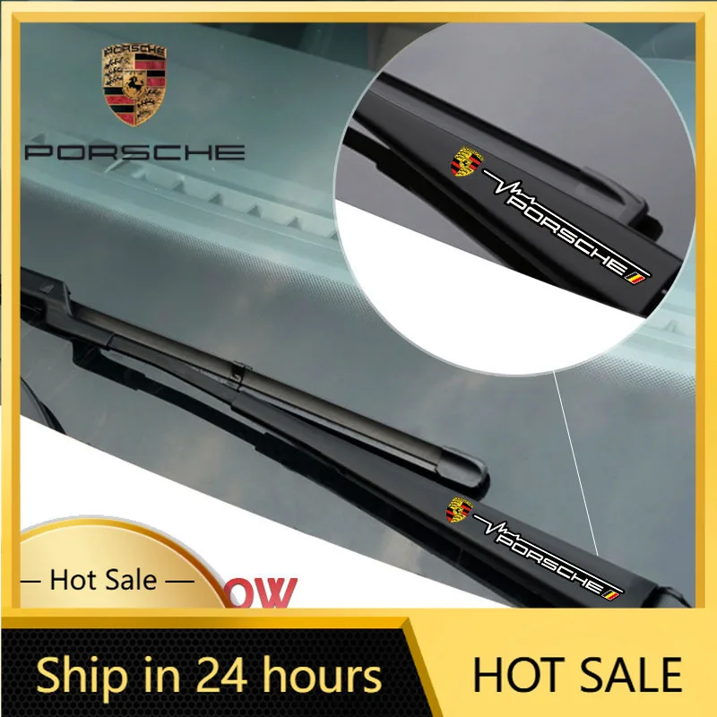 

Наклейка на автомобиль с эмблемой Porsche, декоративная наклейка на стеклоочиститель, аксессуары для Porsche Cayenne, Panamera, Macan, 911, 718, Taycan