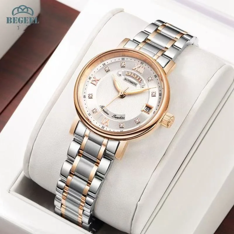 ساعة ميكانيكية كلاسيكية متعددة الوظائف للرجال من BEGEEL، ساعة ميكانيكية للرجال، ساعة ميكانيكية للرجال، تعبير للرجال، wo
