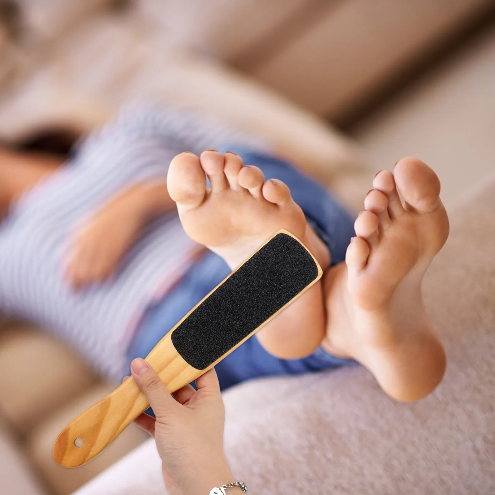 1 unidad de lima ergonómica para callos, herramienta de pedicura, impermeable, lavable, con mango antideslizante, elimina rápidamente callosidades profundas y grietas en el talón.