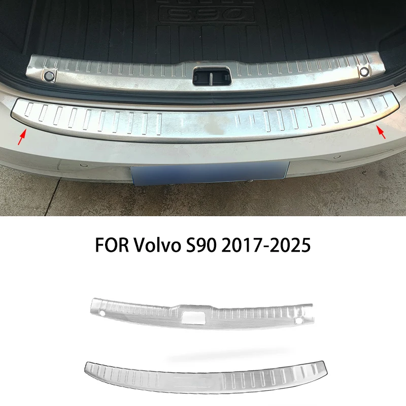 

FIT FOR Volvo S90 2017-2025 Stainless steel black chrome Rear Trunk outside inside Bumper Protector cover sill guard Trim