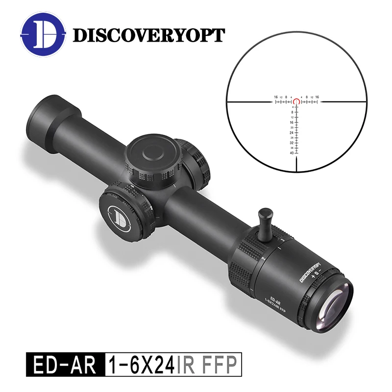 Discoveryopt ED-AR-1-6X24IR-FFP Riflescope First Focal Plane Scope Imported HD Glass LPVO Sight For AK 47 AR 15