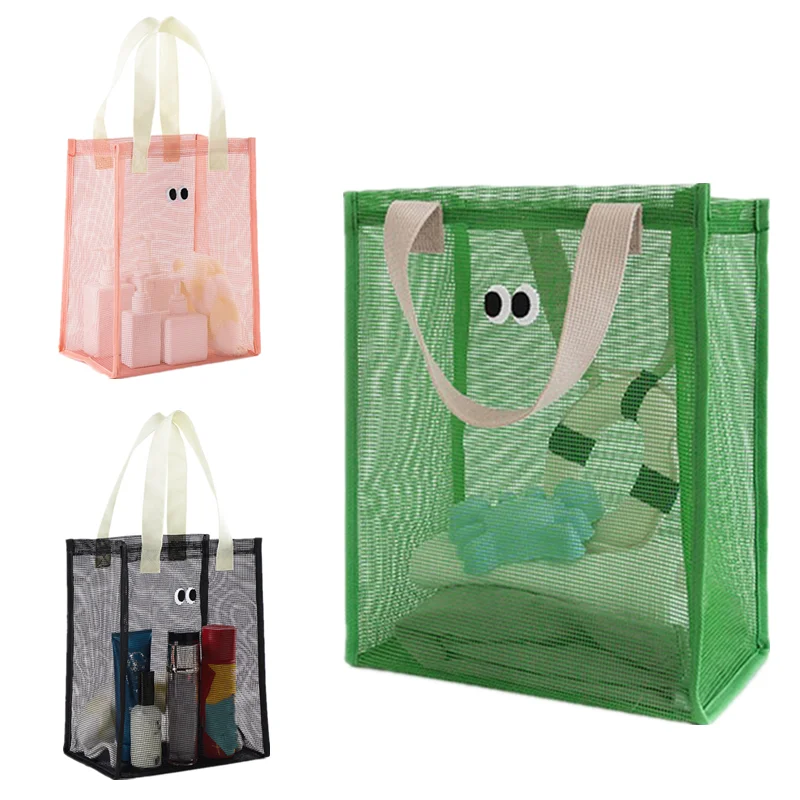 

Милая многофункциональная сетчатая воздухопроницаемая Сумка-тоут с большими глазами, повседневная дорожная вместительная сумка для хранения, сумка для покупок, домашняя сумка-Органайзер