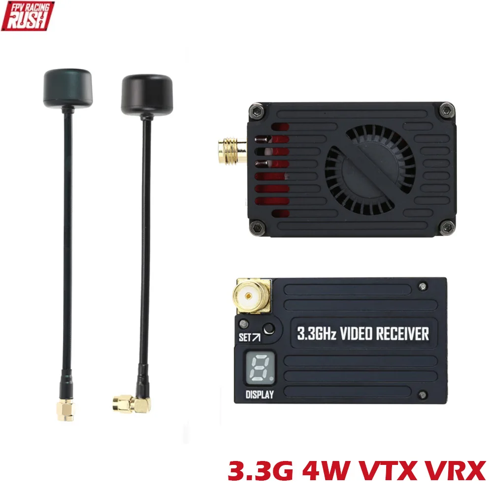 

RUSHFPV OverShoot 3.3G 4W VTX Supports IRC Tramp Protocol 7-30V Video Transmitter 3.3GHz Glasses VRX Module FPV Long Range Drone