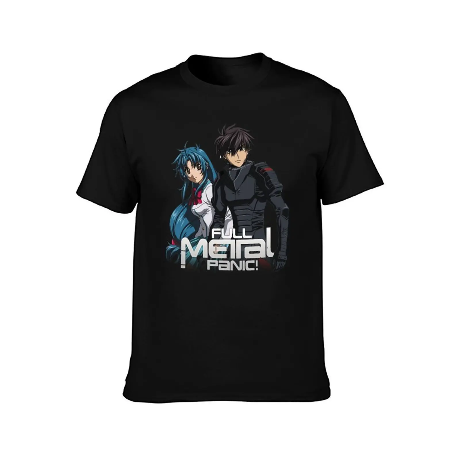 Full Metal Panic! T-Shirt, Summer Casual Cotton Tee, Oversized Streetwear Tops, Vintage Graphic Print, Loose Fit Short Sleeve