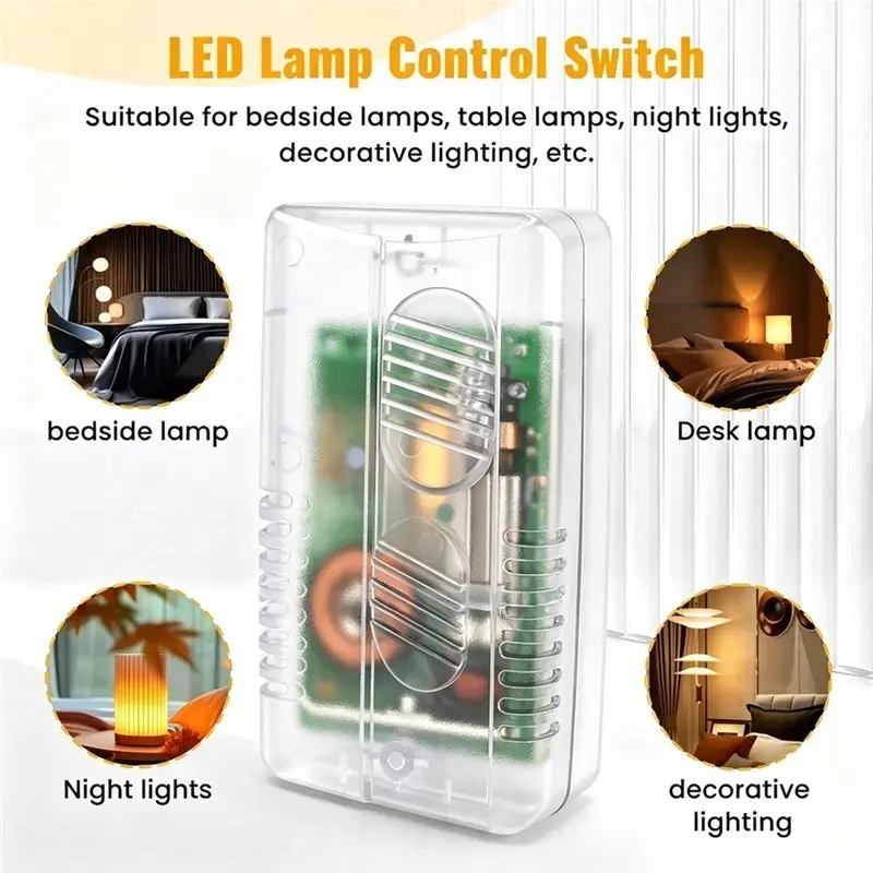 TFORU-Foot Dimmer Switch Full Range Inline Slide Control Switch For Floor Light LED Lamp Incandescent Bulb EU Plug