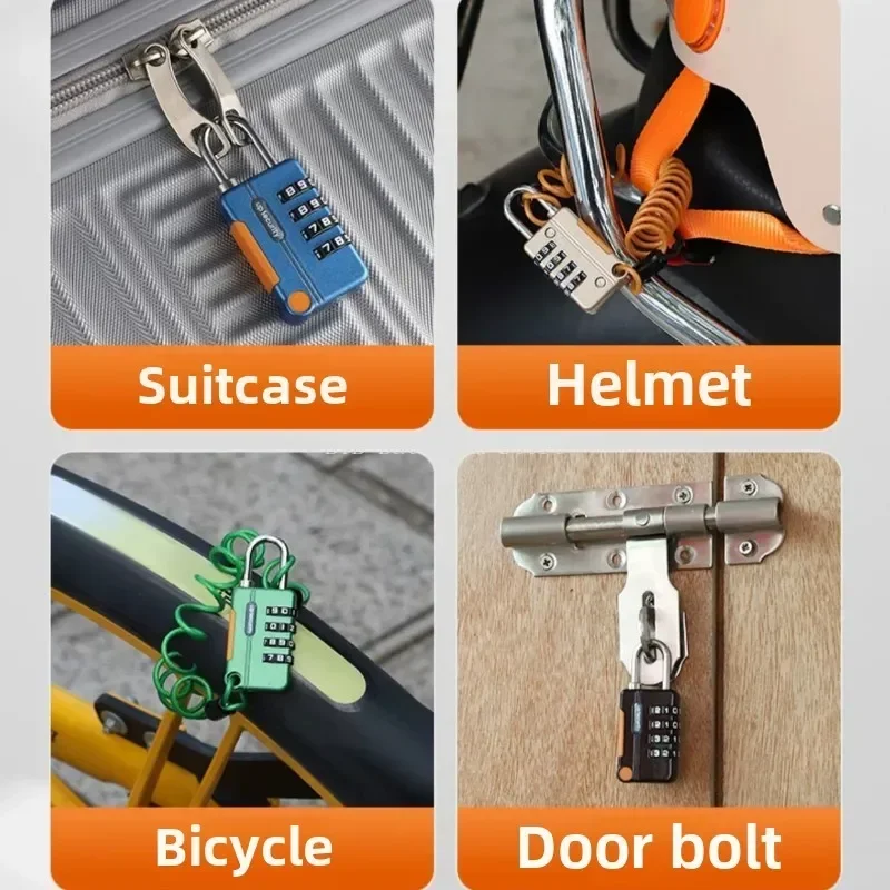 New Concept Color 4 Digit Combination Lock Anti-theft Safely Code Lock Travel Luggage Suitcase Lockers Zinc Alloy Padlock