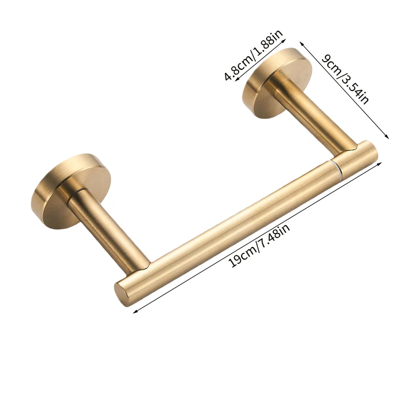 Stainless Steel Toilet Paper Holder Wall Mounted Toilet Paper Roll Holder Golden Bathroom Tissue Hanger Household Items Hardware