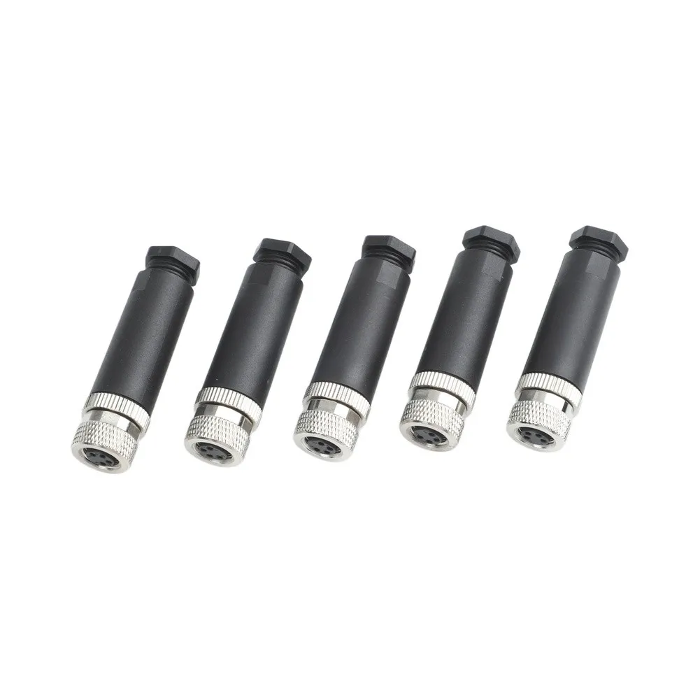 5pcs M8 3-4 Pin Aviation Connector Female Waterproof Plug-and-play  3-4-pin Aviation Connector For Industrial Applications