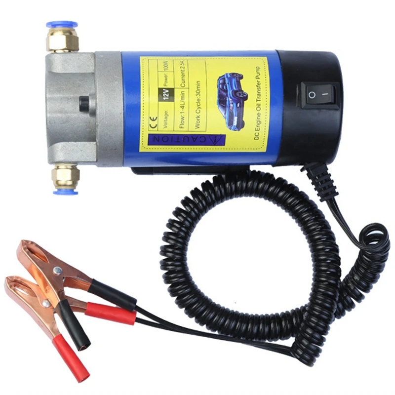 12V Electric Scavenge Suction Transfer Change Pump Motor Oil Extractor Pump 100W 4L For Car