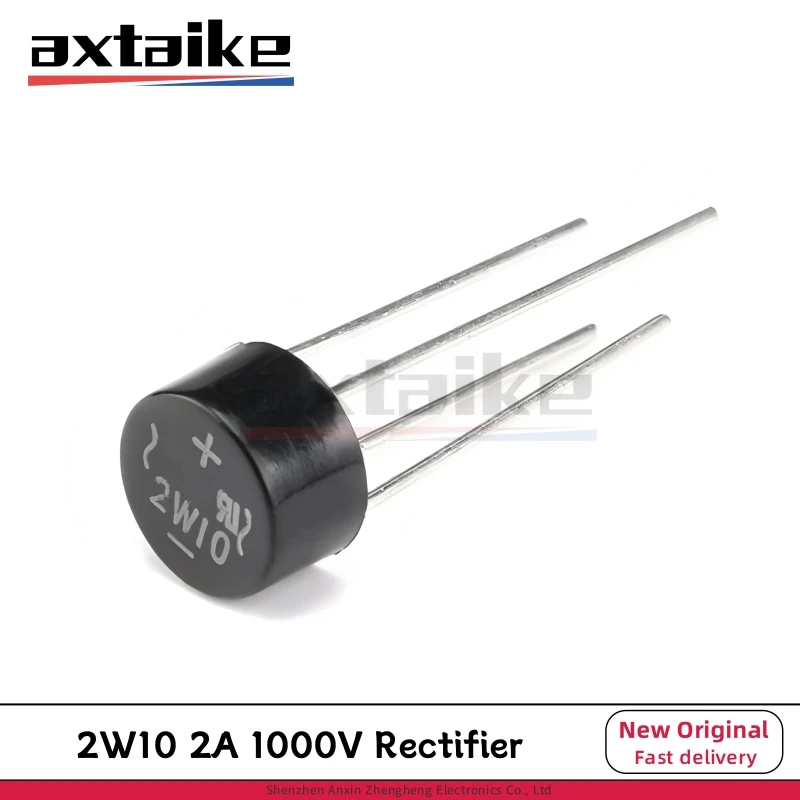 

10/20PCS 2W10 2W08 2W06 2W04 DIP 4Pin 2A 1000V 1KV Diode Bridge Rectifier Circular