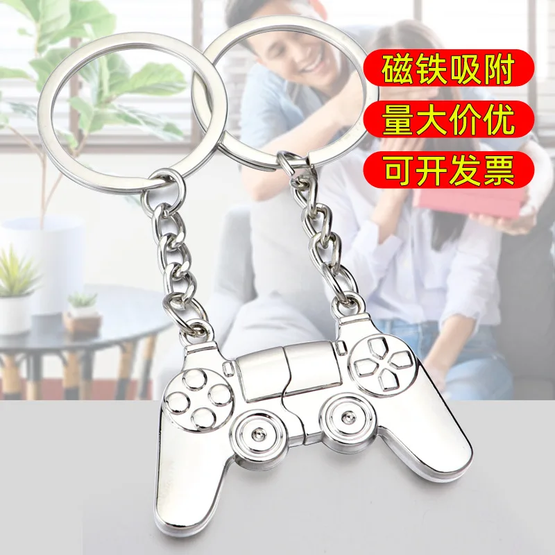 Metal Game Machine Keychain Keyring Gamepad Boyfriend Joystick Key Chain PS4 Game Console Keychains Bag Car Hanging Key Ring