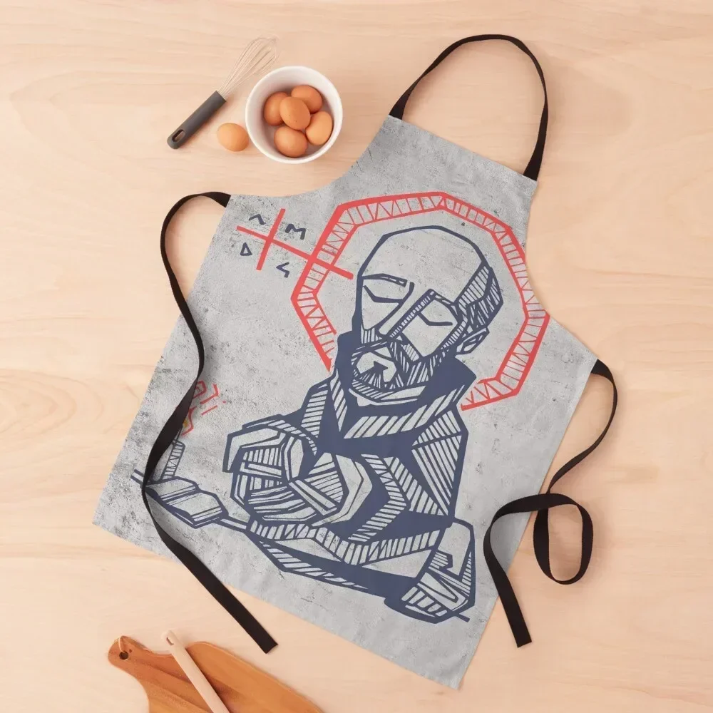 Saint Ignatius of Loyola hand drawn illustration Apron waiter For Man Apron