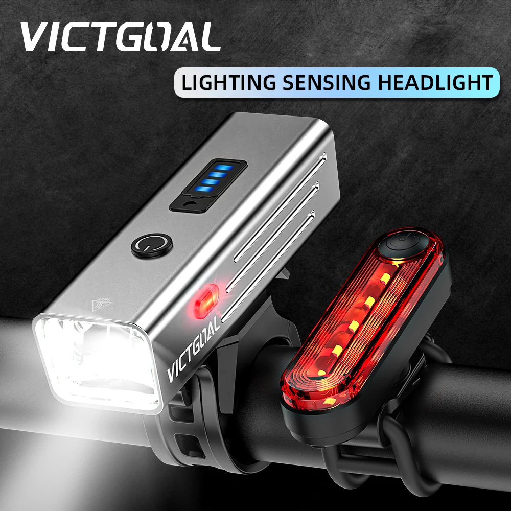 VICTGOAL Bike Lights Waterproof Type-C Charging LED Flashlight MTB Road Bicycle Headlight Rechargeable Flashlight Cycling Lamp