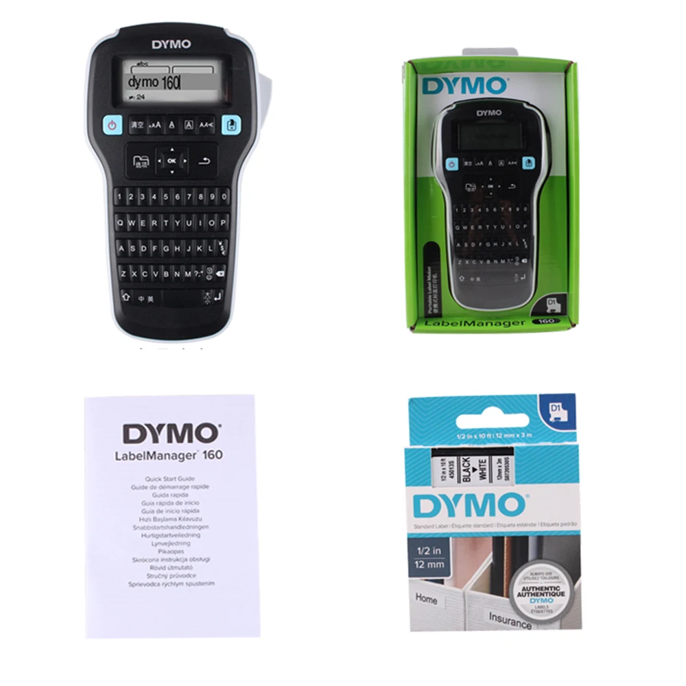 Original Dymo LM160 English Keyboard dymo label printer LabelManager 160 label maker Machine for D1 Label Ribbon Cassette Tape