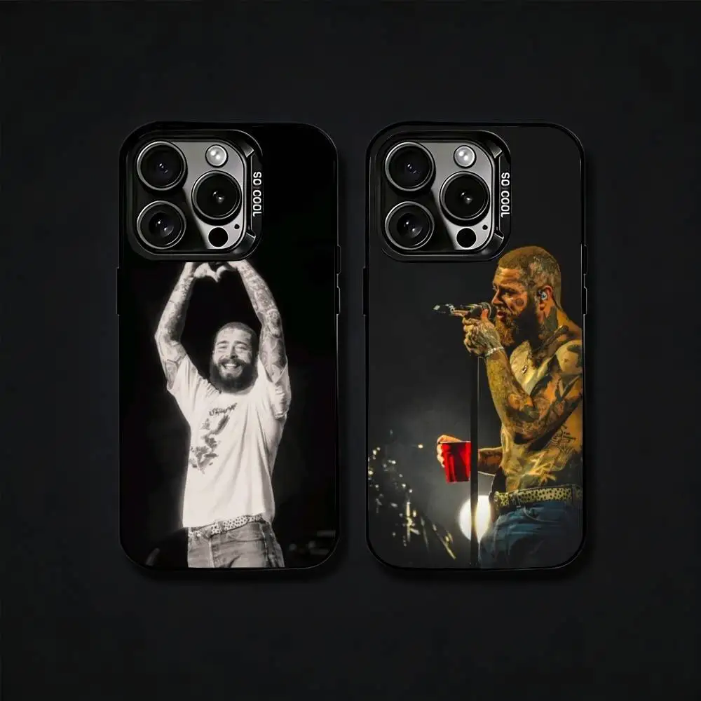 

Pop King P-Post Malone Phone Case For iPhone17, 16,15,14,13,12 Pro Max Black Candy Matte Shockproof Cover