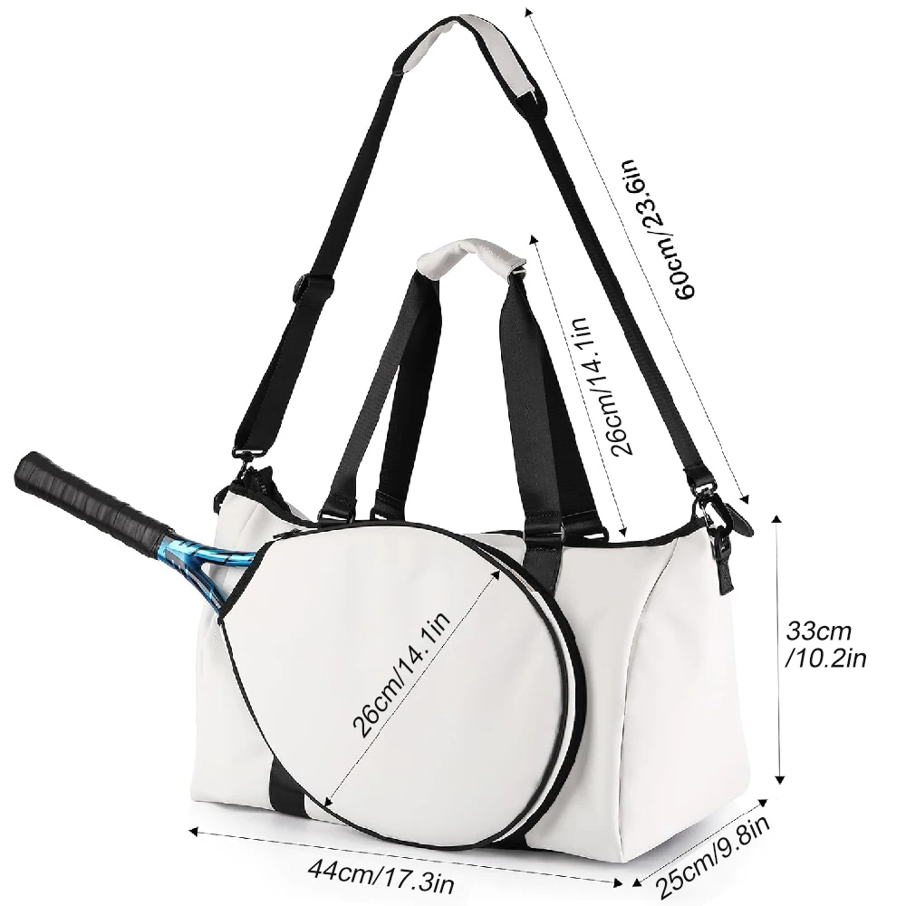 1PCS Tennis Gym Bag for Women, Tennis Bag Holds 2 Rackets with Shoe Compartment & Wet Pocket, Sports Duffle Bags
