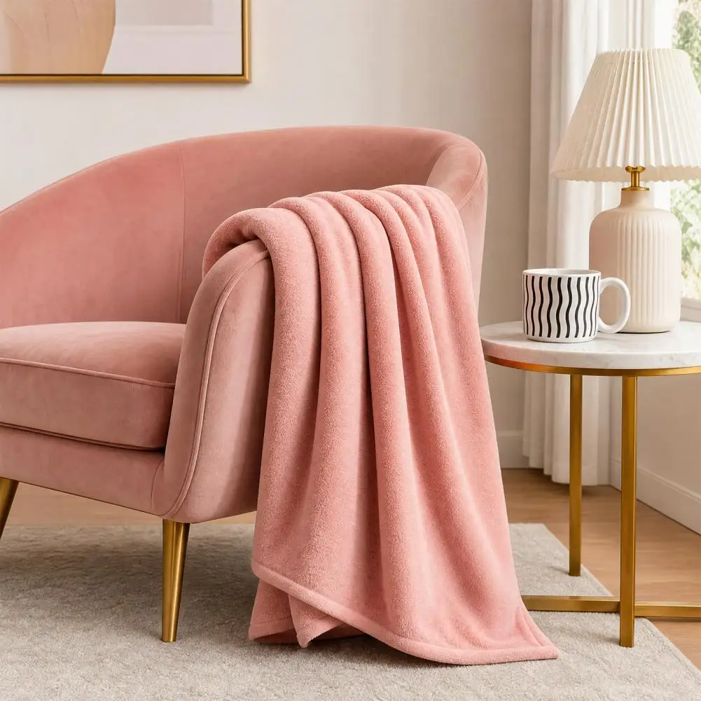 Soft Velvet Throw Blanket Lightweight Travel Blanket Lightweight Foldable Nap Blanket Soft Double-sided Velvet Shawl for Office