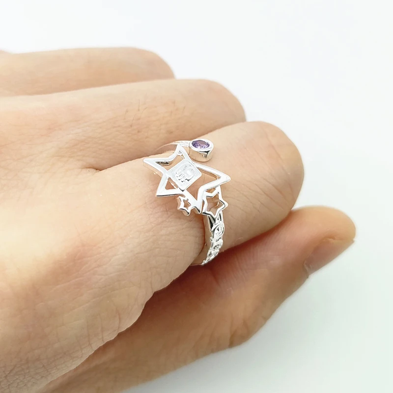 Anime JoJos Bizarre Adventure Rings Kujo Jotaro Cosplay Finger Rings Jewelry Prop Accessories Adjustable Unisex Metal Ring Gift