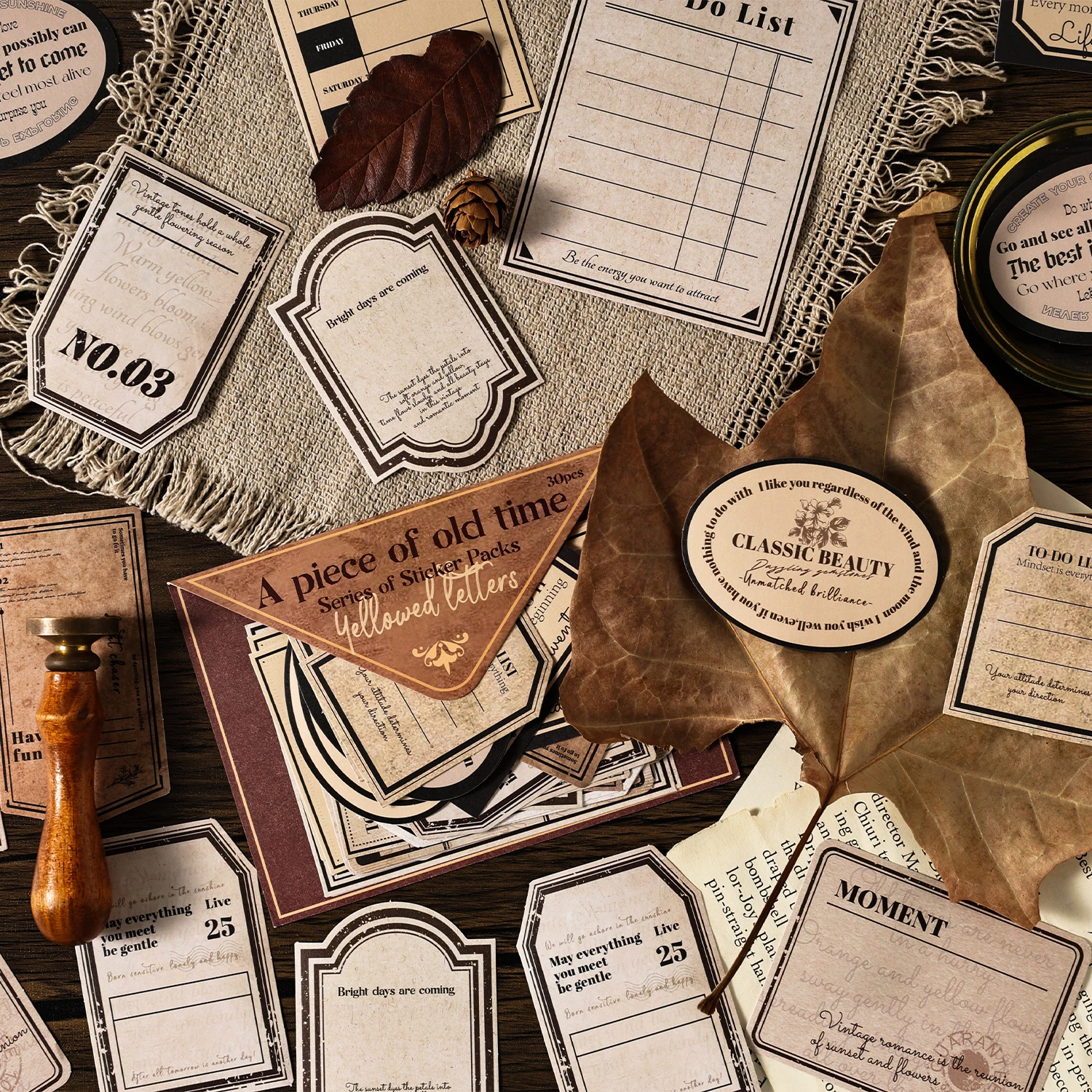 TIANZI 30/120 sheets One Paper Old Time Series Retro Old Time Handmade Account Decoration Collage Material Stationery supplies view 3