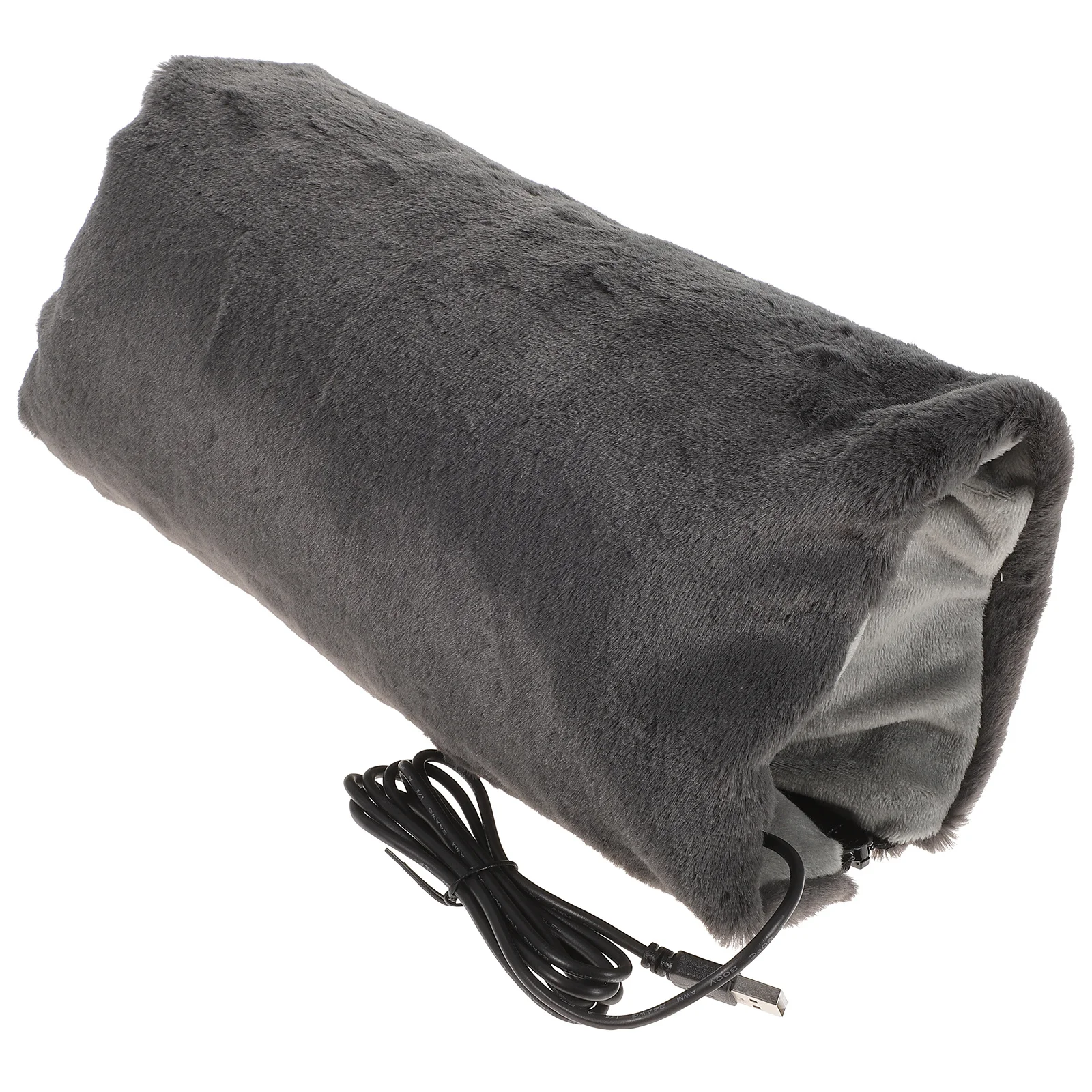 

1pc Usb Charging Hand Warmer Winter Electric Hot Pad Rechargeable Portable Flannel Heating Treasure For Elderly Gray