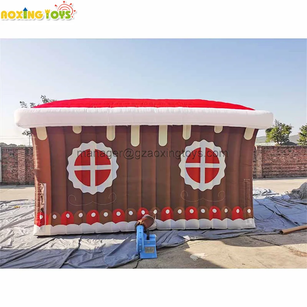 5 x4m Giant Christmas Advertising Decoration gonfiabile Christmas House Canes Santa Grotto tenda con ventilatore per eventi di Festival