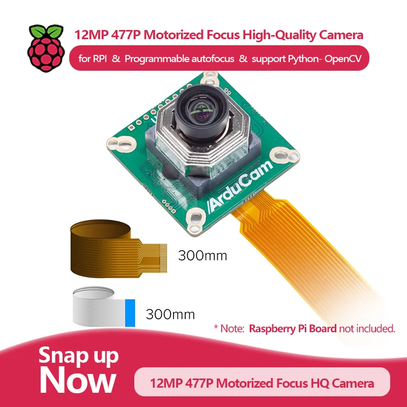 

Высококачественная камера с моторизованным фокусом, 12 МП, 477P, родная для Raspberry Pi (не требует установки дополнительного драйвера)