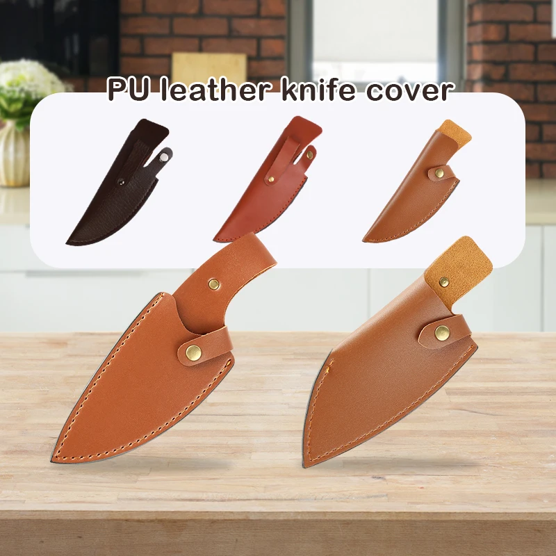 Knife Sheath Multi-function Tool Knife Protective Cover Leather Sheath Camp Outdoor Carry Flashlight Case Belt Loop Case