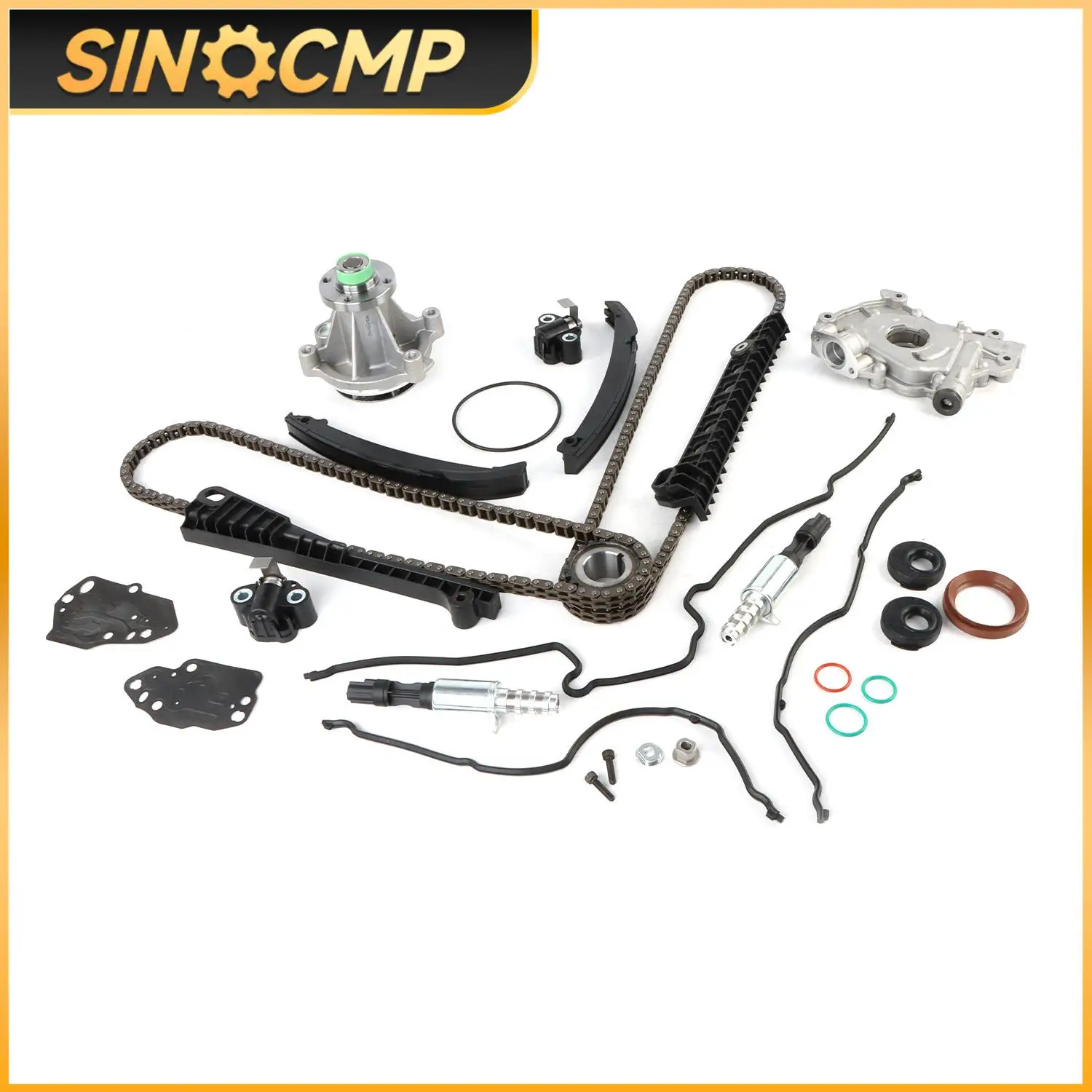 

Timing Chain Kit Oil&Water Pump Cover Gasket 3L3Z6M280EA 8L3Z6M280A For 04-08 Ford F150 Lincoln 5.4L 3V Auto Parts