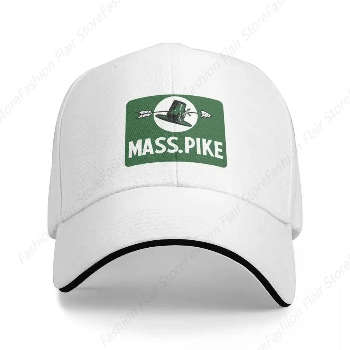 Mass Pike Road Sign with Pilgrim Hat Baseball Cap |-F-| Luxury Man Hats Beach Men's Luxury Women's