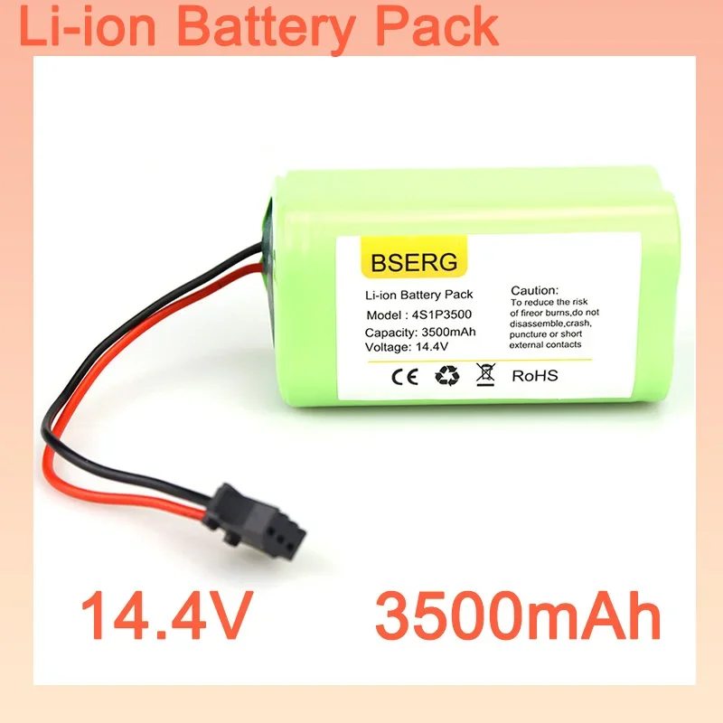 2024 New 3500mAh, 14.8V Battery Pack For Robot vacuum Cleaner INR18650 M26-4S1P, Mamibot EXVAC660, DEXP MMB-300, Neatsvor X500