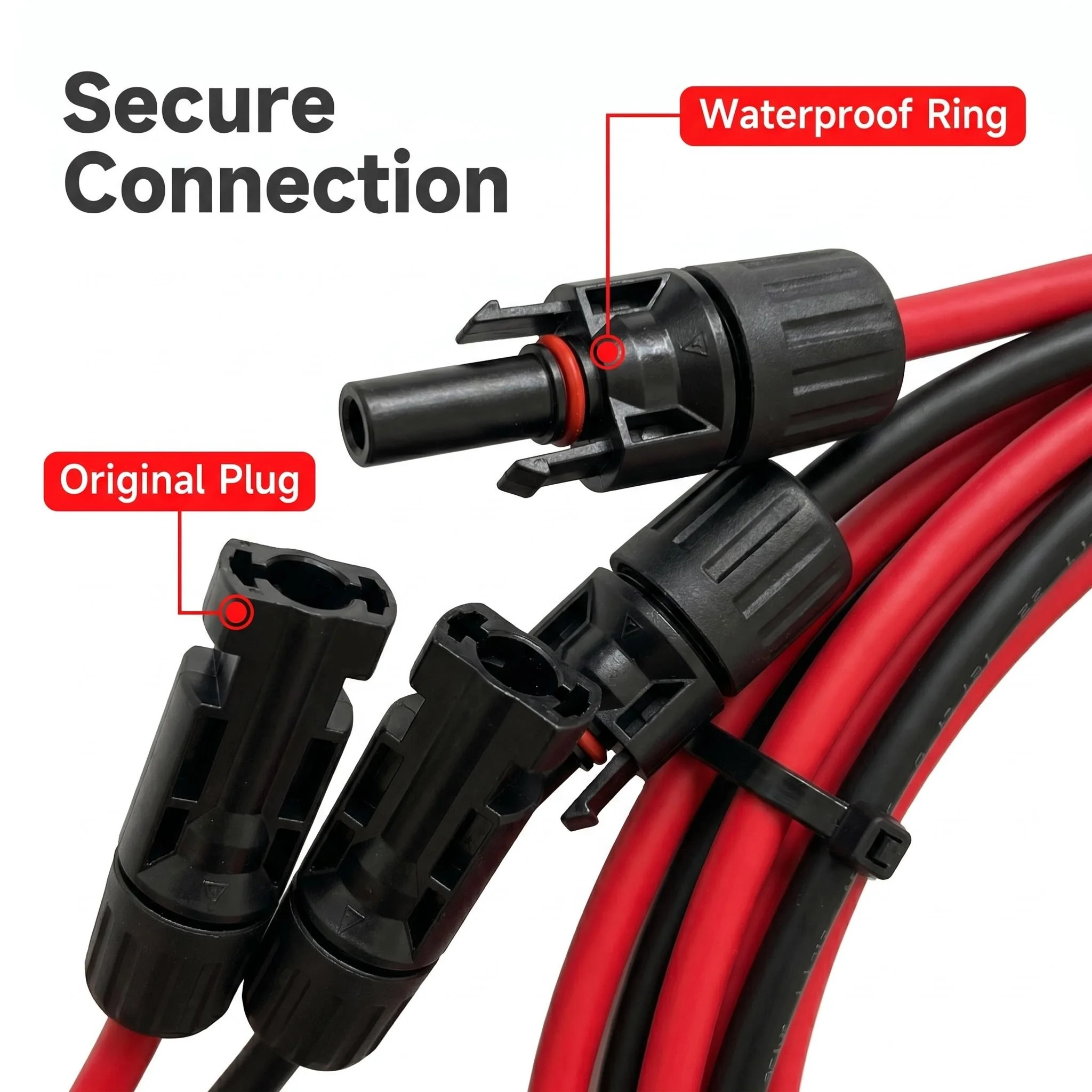 5M 10M 6MM2 Solar Cable for Solar Panel System Kit Connection for Rigid Solar Panel or Flexible Solar Panel 12V 24V Charge Cable - view 5