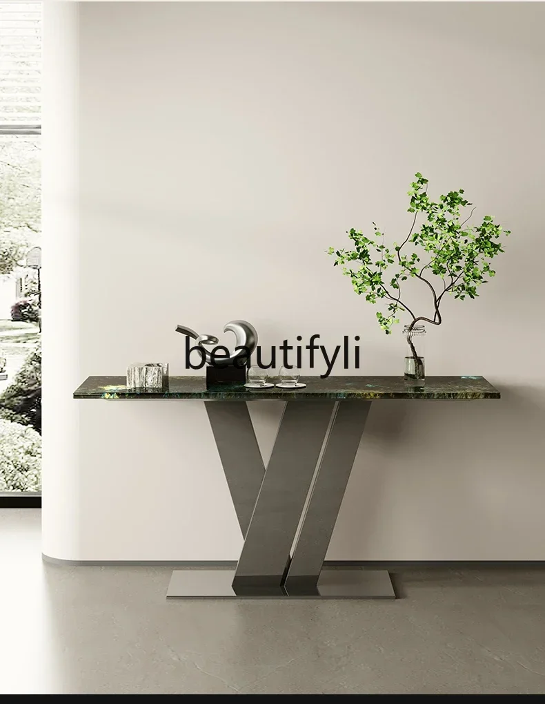 

ls 27Italian light luxury natural luxury stone blue jadeite marble endscape cabinet