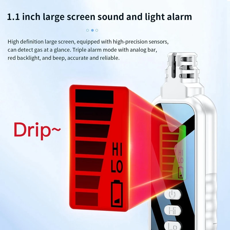 1 Stück tragbarer Erdgasdetektor Alarmton Methan Hexan mit LCD-Bildschirm 2 AAA-Batterien für Zuhause C