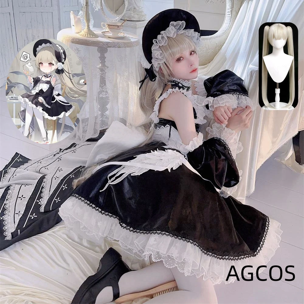 AGCOS Customsized Azur Lane Litter HMS Formidable Cosplay Costume Woman Halloween Lovely Dress Game Azur Lane Cosplay