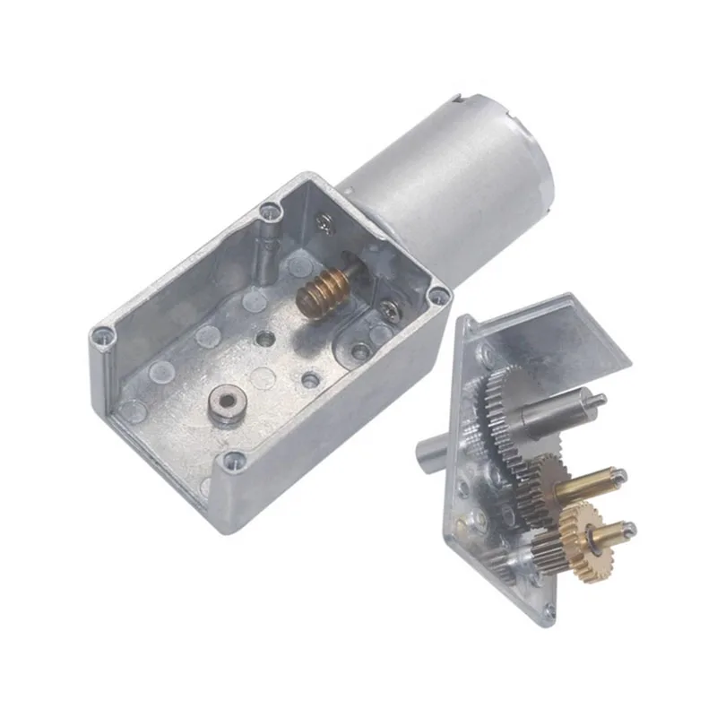 JGY370 عزم دوران عالي مخفض السرعة المعادن دودة موتور تروس عكسها منخفضة السرعة دودة موتور تروس 6 فولت 12 فولت 24 فولت 0.6 ~ 375 دورة في الدقيقة