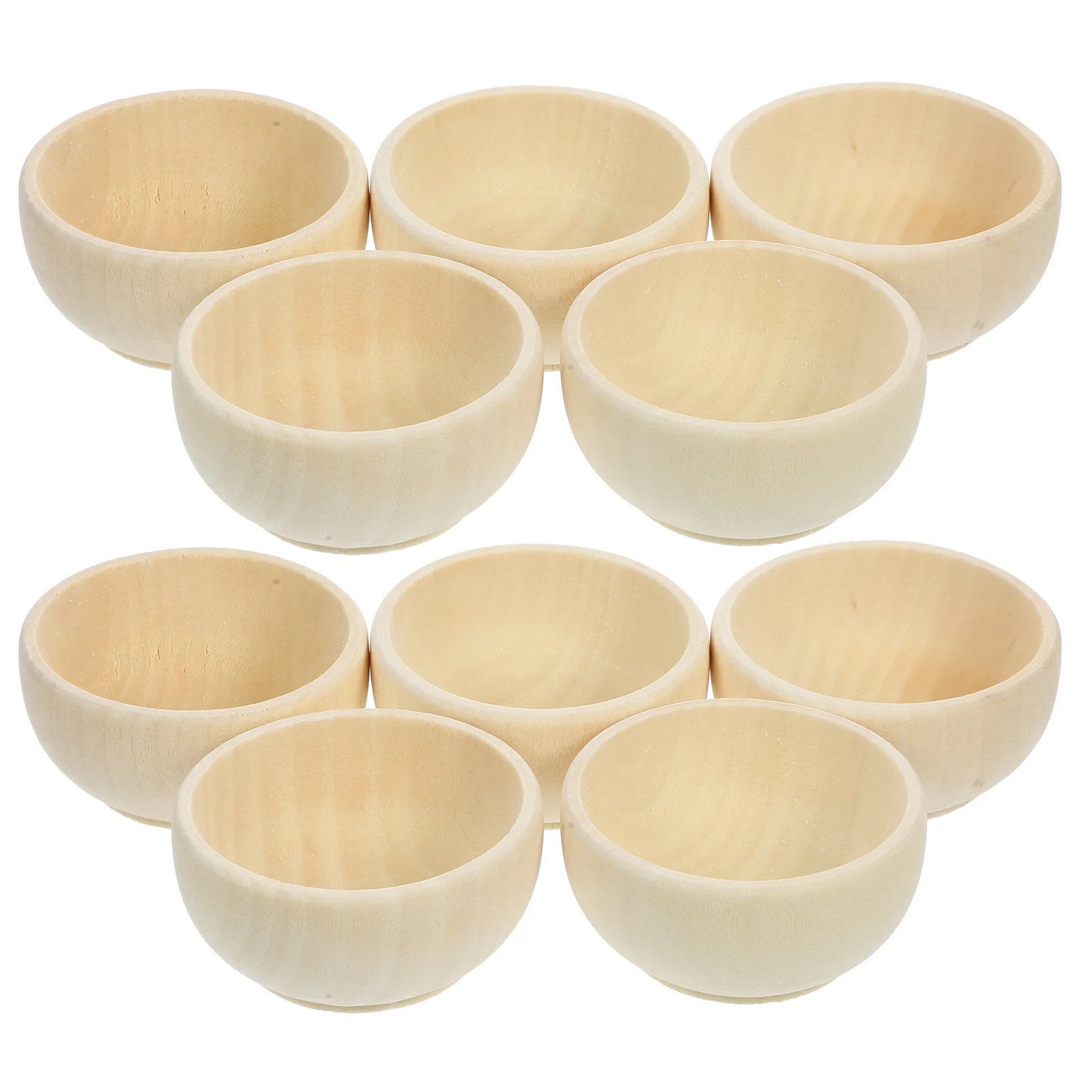 

10Pcs DIY Wood Bowls Unpainted Solid Wood Mini Bowls for Crafts Painting Home Decoration DIY Wooden Cutlery Wooden Mini Cutlery