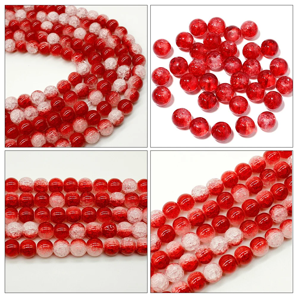 

100Pcs Round DIY Acrylic Beads Crack Pattern Spacer for Bracelets Necklace Jewelry Making Craft Supplies Acrylic Bead