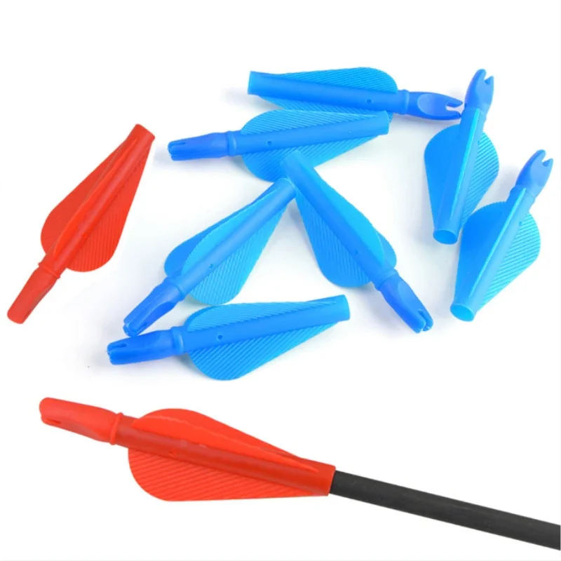 

12/24pcs Archery Arrow Nocks and Feather Siamese Coat High Quanlity Plastic Feathers Fit OD 8mm Fiberglass Wood Arrow Shaft