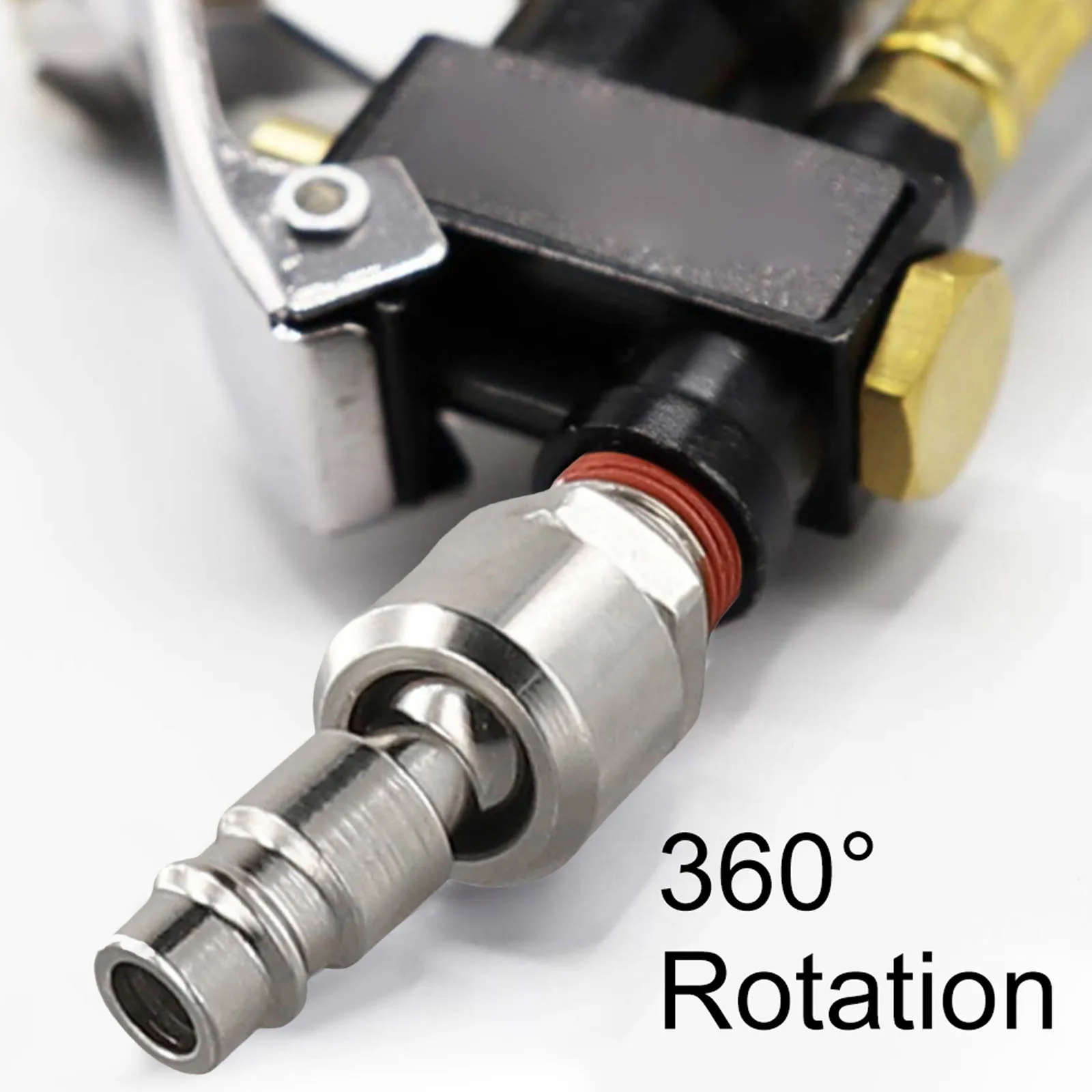 2Pcs 1/4 Inch NPT Air Compressor Quick Joint 360 Rotating Swivel Connector For Pneumatic Tools And Hoses
