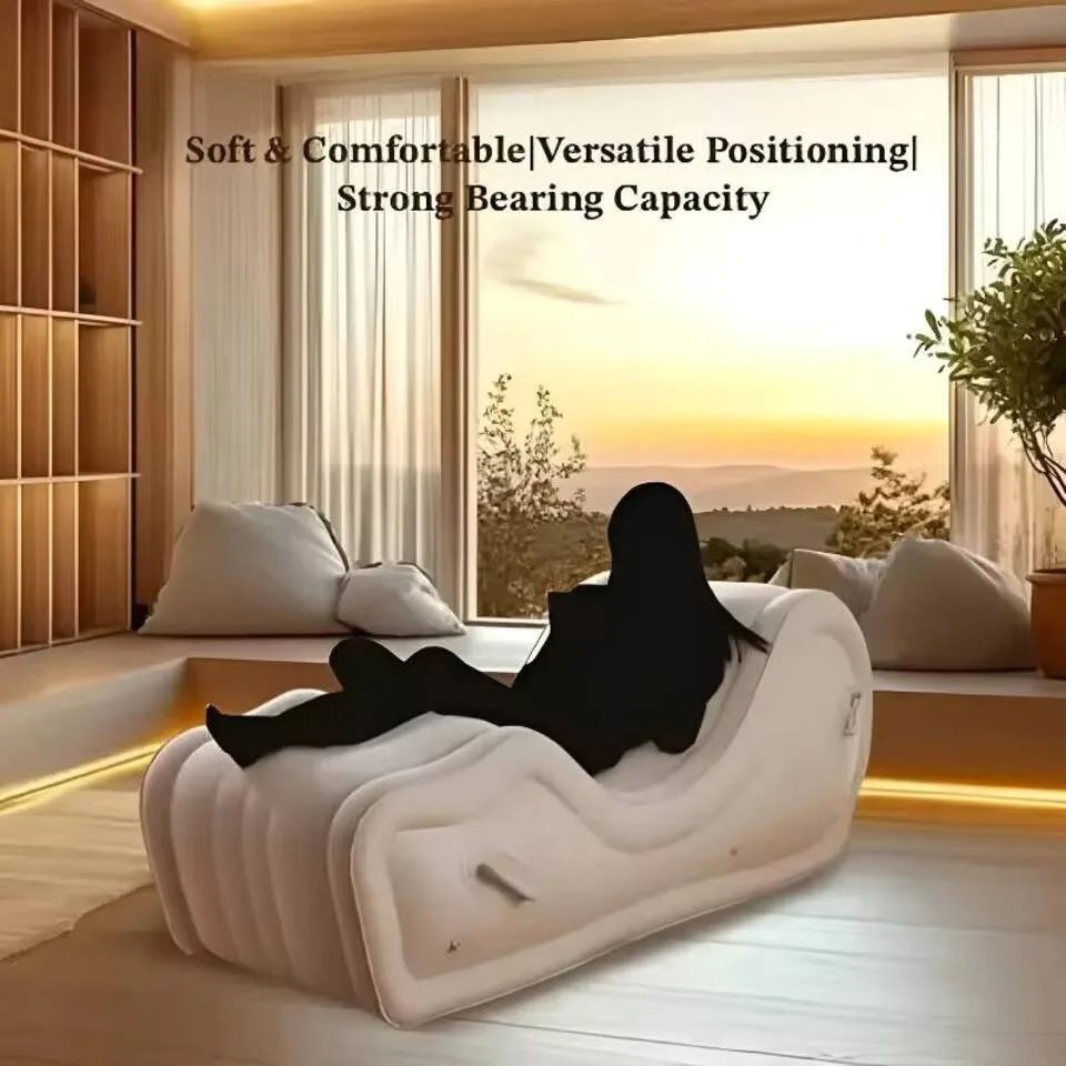 Car Inflatable PVC Air Sofa Bed Simple Foldable Modern Design For Living Room Use For Car Camping Hotel Bedroom Use