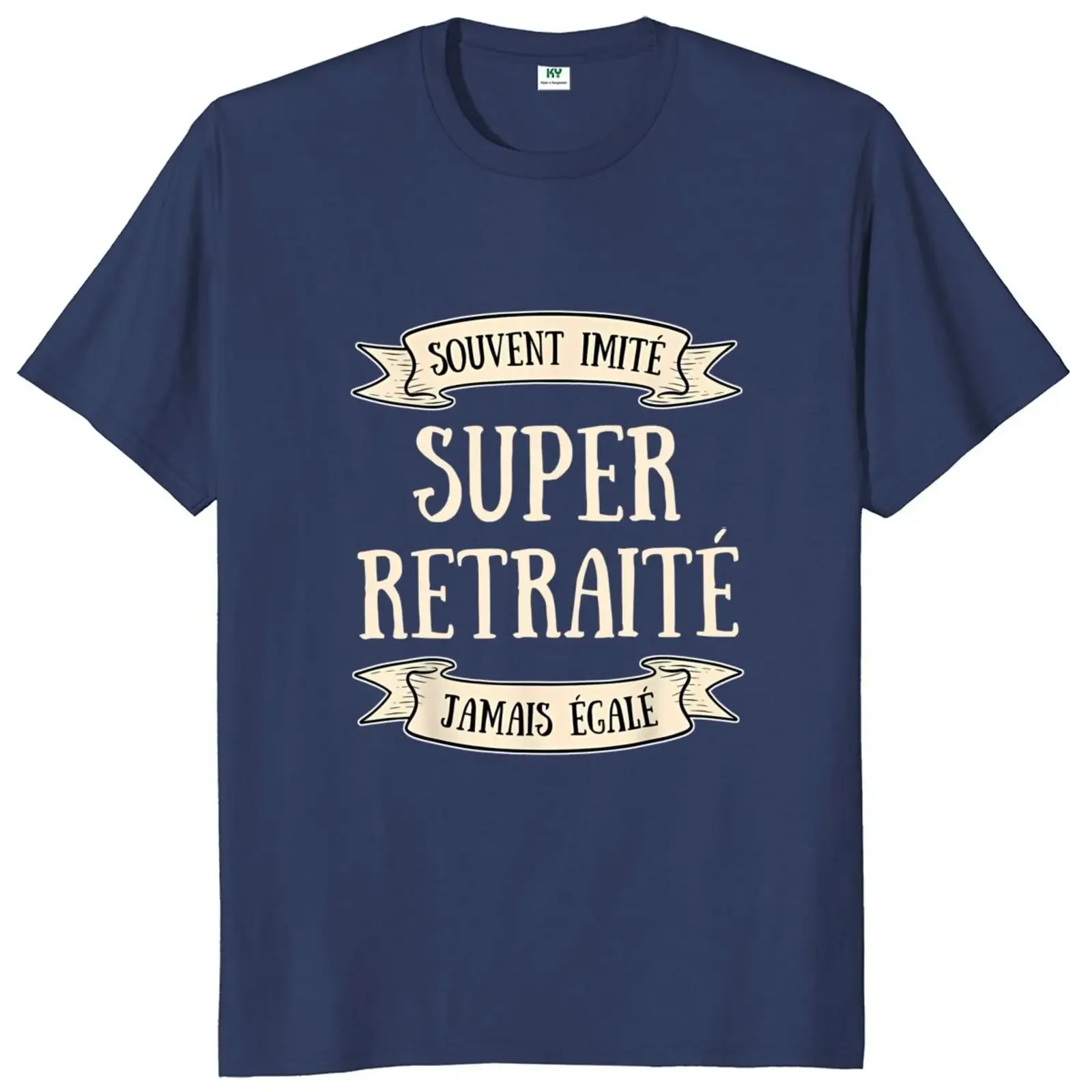Retired Man T Shirt Funny French Text Humor Retirement Dad Father Gift Tee Tops Casual 100% Cototn Unisex O-neck EU Size T-shirt image 4