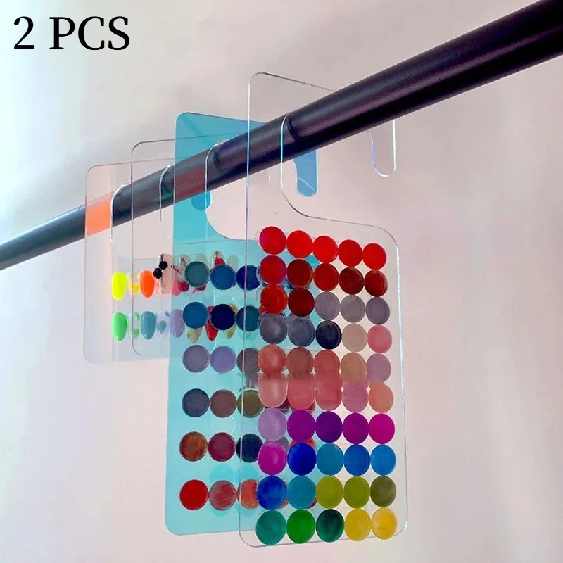 2pcs Transparent Nail Art Display Board Hook Nail Swatches Color Card Chart Acrylic Palette Showing Shelf Manicure Tool