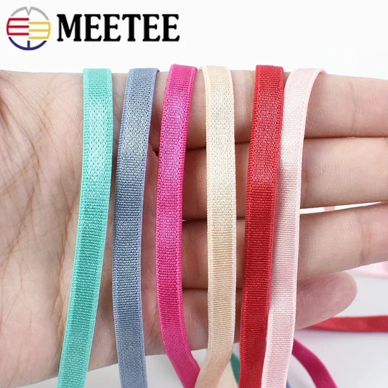 5/10/20 Meter Meetee 6 mm elastische Bänder Unterwäsche BH-Träger Gummiband Stretchband Bänder Kleidungsstück Dekor DIY Nähzubehör