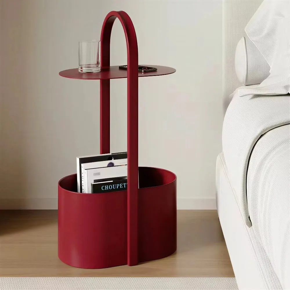 Exquisite metal coffee table, living room artistic Bauhaus corner table, bedroom bedside table storage small table shelf
